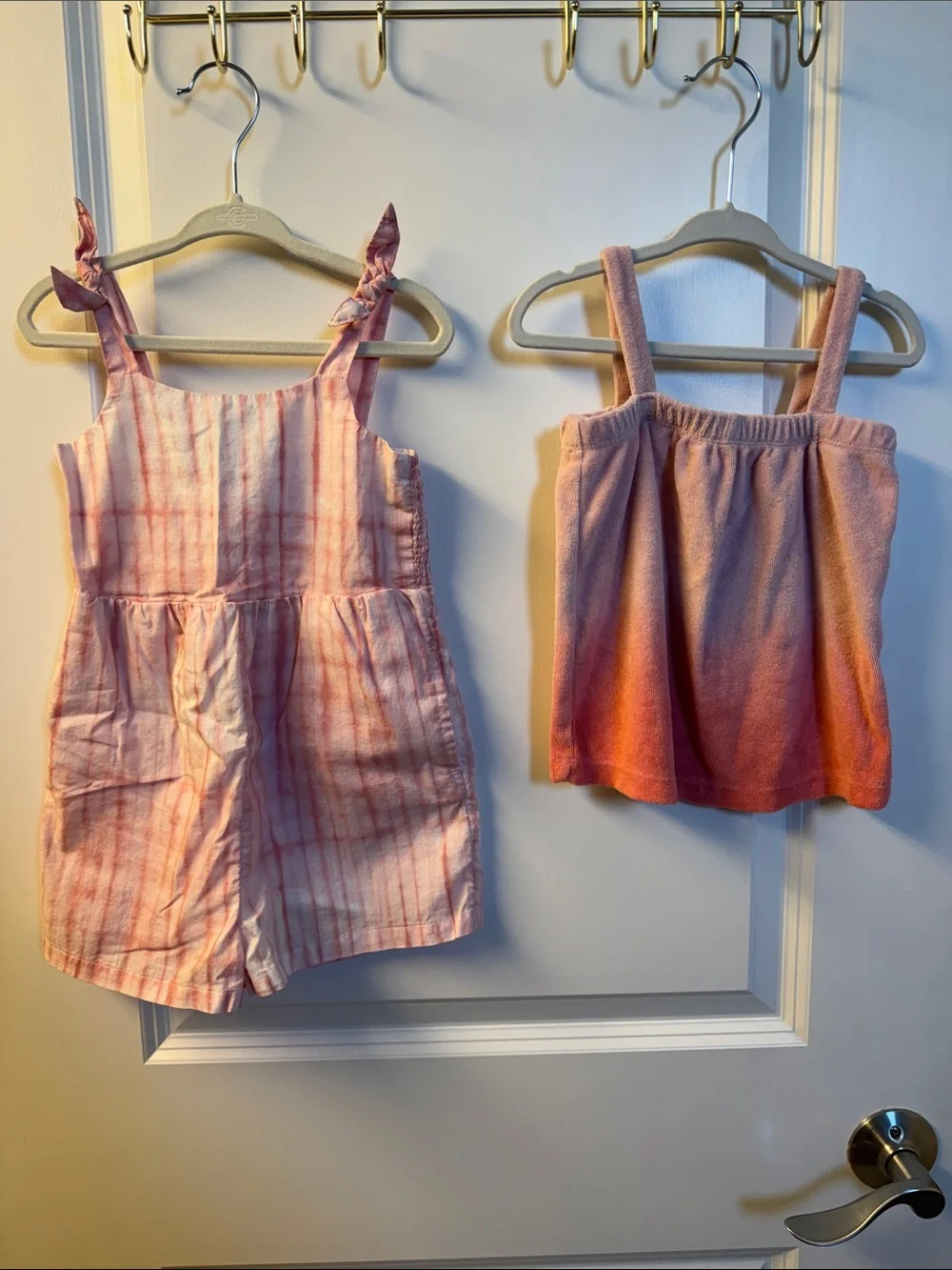 Girls Pink Tie-Dye Romper & Tank Bundle